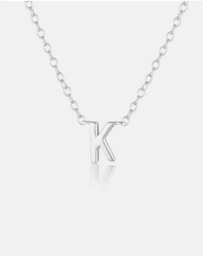 The Silver Collective - Petite A-Z Letter Necklace - K