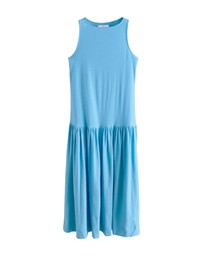 NEXT - Sleeveless Drop Waist 100% Cotton Crew Neck Midi Dress