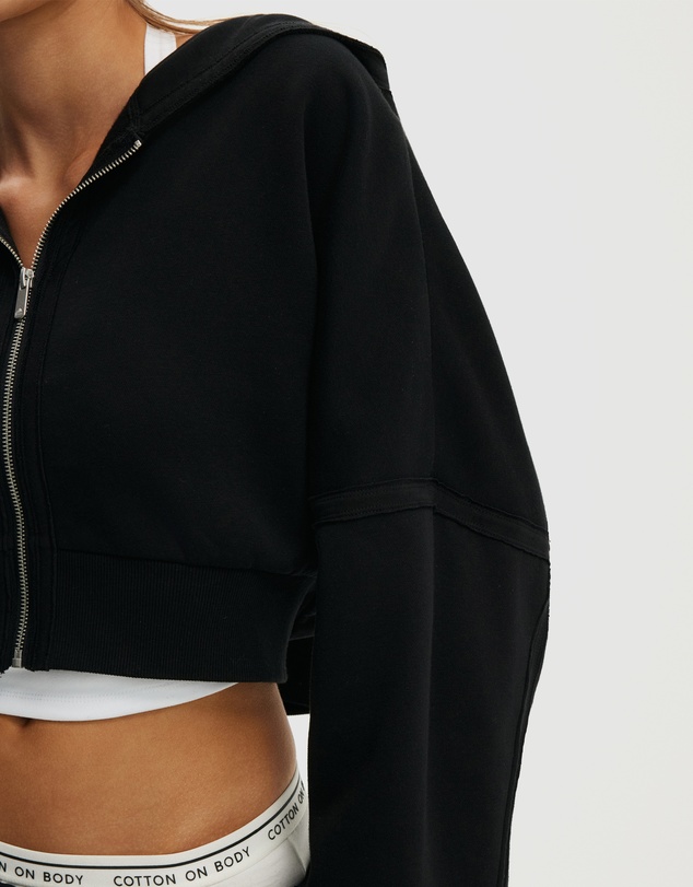 Cotton On Body Active - Active Raw Edge Zip Through Hoodie