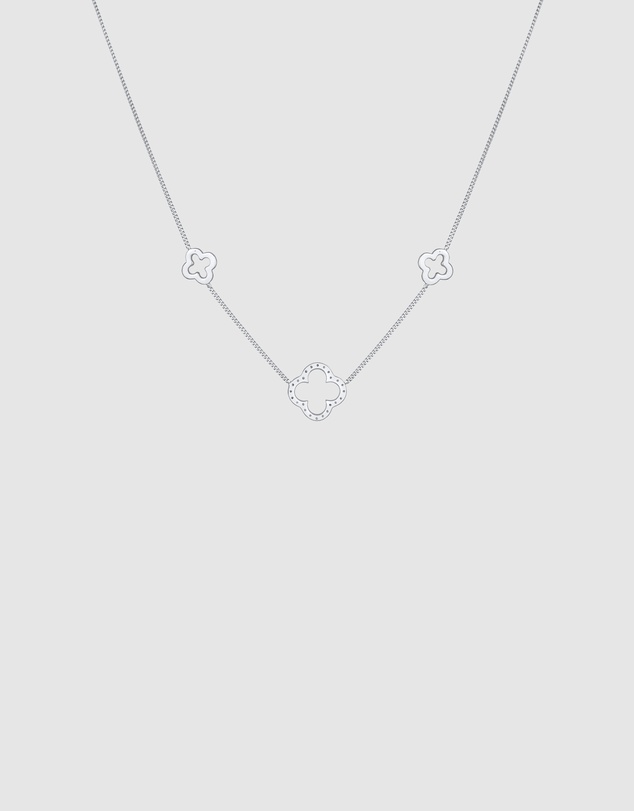Elli Jewelry - Cloverleaf Zirconia Necklace in 925 Silver