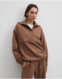 Country Road - Australian Cotton Zip Neck Placket Sweat