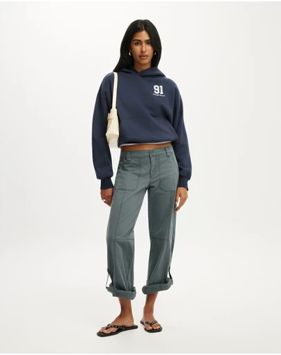 Cotton On - Graphic Boxy Fleece Hoodie