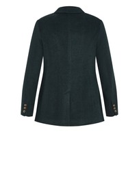City Chic - Plus size Oxford Melton Jacket - hunter green