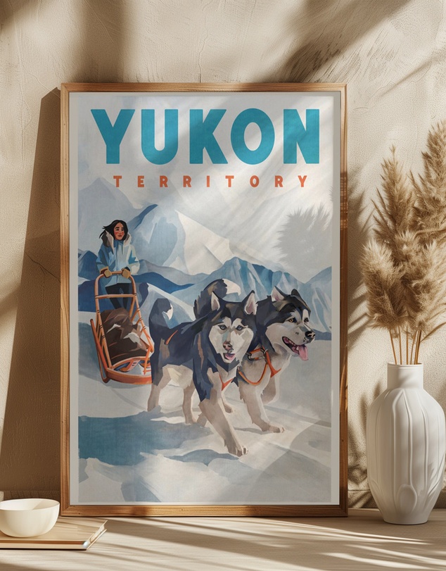 Olive et Oriel - Yukon Territory Dog Sled Travel by The Whiskey Ginger Art Print