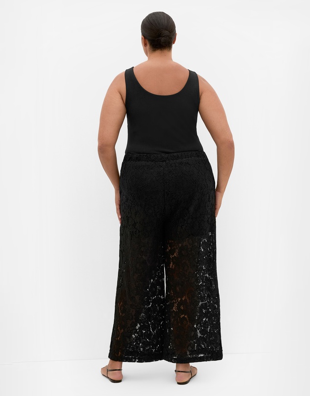 City Chic - Plus size Lani Lace Pant - black