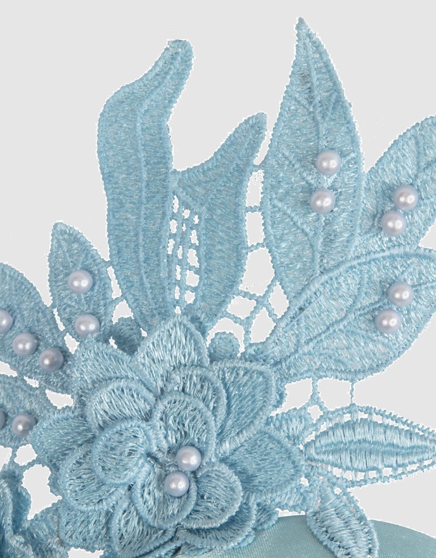 Max Alexander - Lace Crown Light Blue Headband Fascinator
