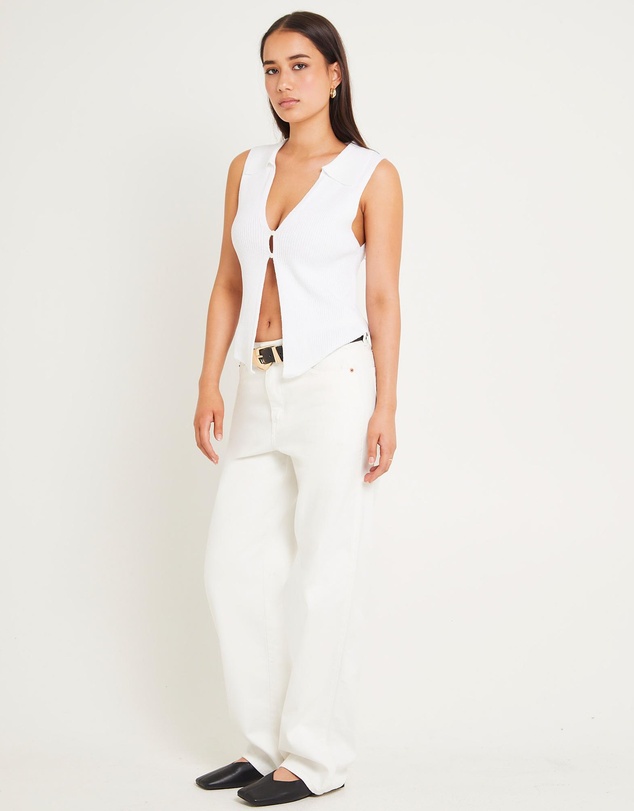 Subtitled - Meryl Ribbed Collar Knit Top