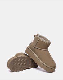 EVERAU - Australian Shepherd Ugg Rommie Platform Cow Suede Upper UGG Boots
