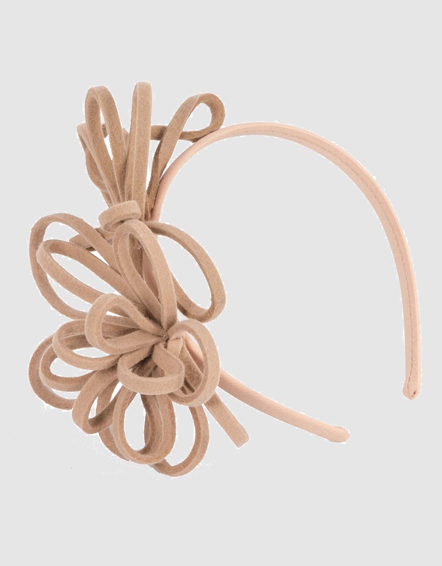 Max Alexander - Felt Beige Loops Fascinator