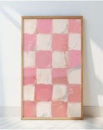 Olive et Oriel - Pinkchecks by Treechild Art Print