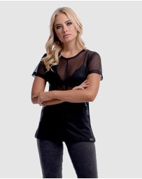 DVNT - Sheer Boyfriend-Cut Top