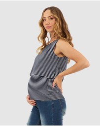 Ripe Maternity - Stripe Layered Nursing Tank