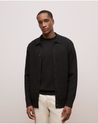 Trenery - Merino Textured Shacket in Charcoal Melange