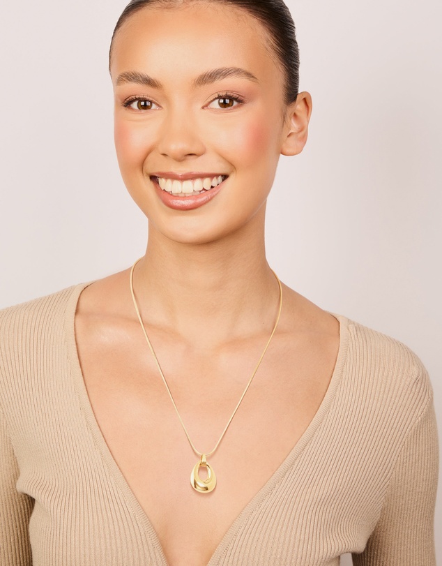 Lovisa - Waterproof Gold Plated Stainless Steel Open Oval Pendant Necklace