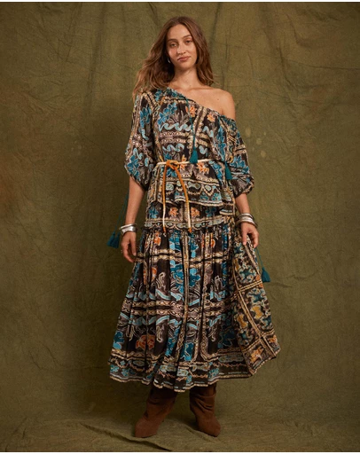 KINGA CSILLA - Tatum Asa Shirred Maxi Skirt