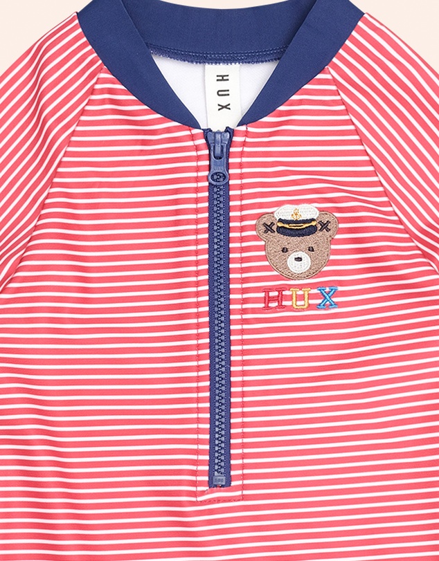Huxbaby - Red Stripe Hux Rashsuit - Babies-Kids