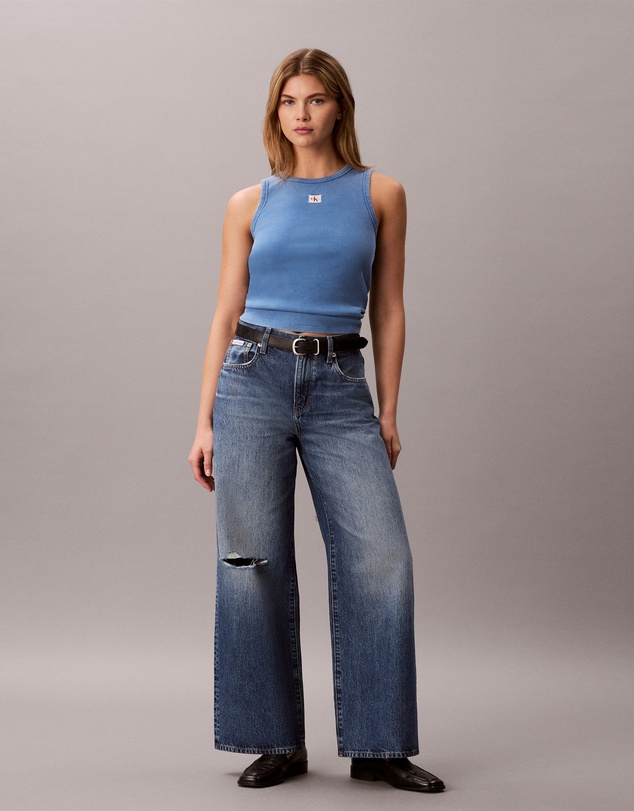Calvin Klein Jeans - Woven Monologo Rib Tank Top