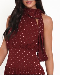 Petal & Pup - Leona Halterneck Maxi Dress - Red Polka Dot