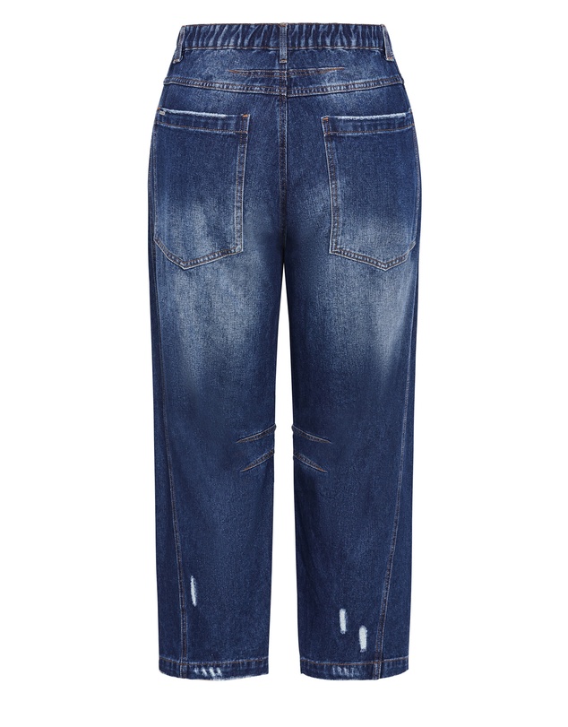 City Chic - Plus size Harley Fit Bea Barrel Jean - dark wash