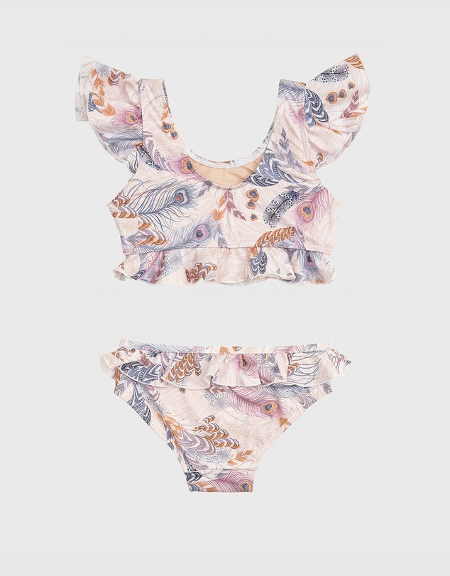 Aqua Blu Kids - Plumeria Frill Bikini Set - Kids