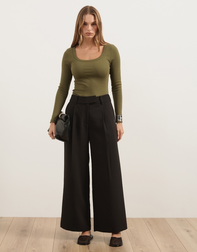 Atmos&Here - Organic Cotton Rib Scoop Neck Top