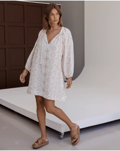 ALEXANDRA - Twill Dress Ivory