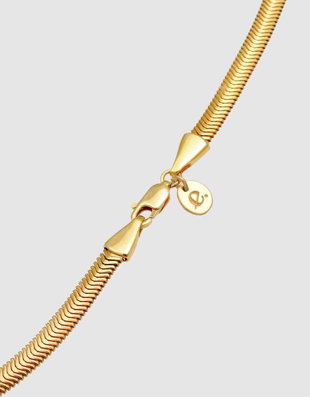 Elli Jewelry - Herringbone Chain Necklace in Gold-Plated 925 Silver
