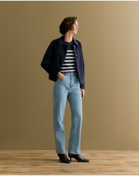 Trenery - High Rise Straight Leg Jean in Vintage Wash Denim