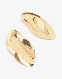 Lovisa - Gold Plated Large Oval Wrapped Organic Earrings