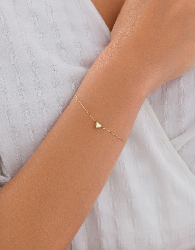 Michael Hill - 19cm Heart Slider Bracelet in 10kt Yellow Gold