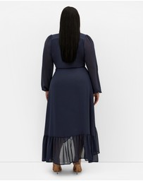 City Chic - Plus size Rylie Wrap Maxi Dress - navy