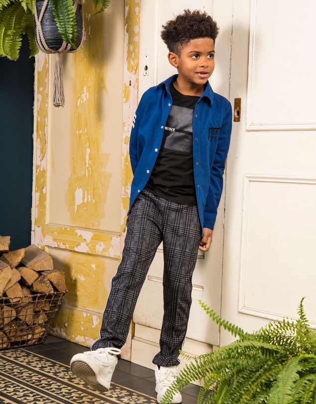 B.Nosy - Check Pants with Contrast Tape - Kids-Teens