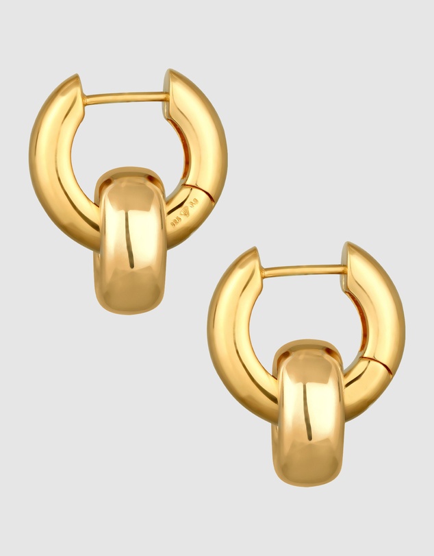 Elli Jewelry - Chunky Hoop Earrings in Gold-Plated 925 Silver