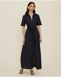 The Fated - Claudia Linen Blend Midi Dress