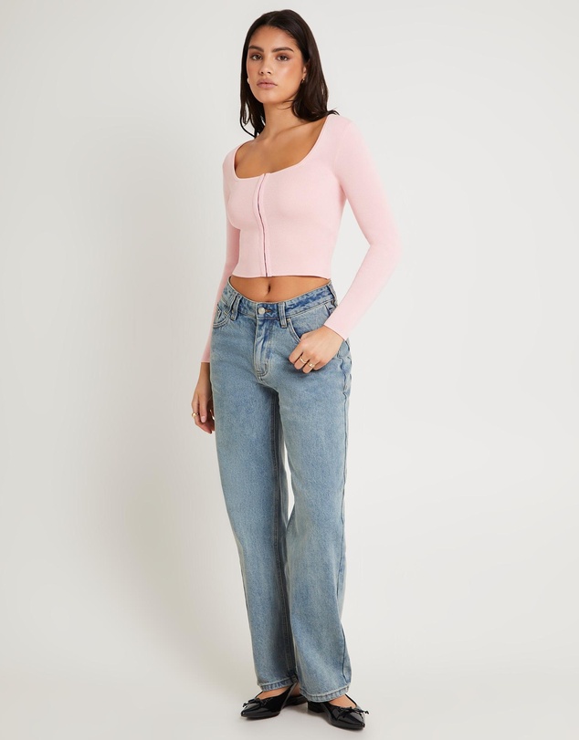 Alice In The Eve - Quinn Hook & Eye Long Sleeve Knit Top