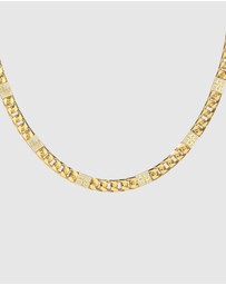 GUESS - Gold-Tone 4G Curb Chain Pave Necklace