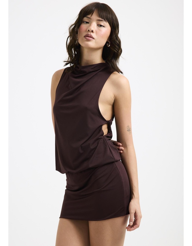 Alice In The Eve - Louise High Neck Draped Mini Dress