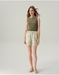 IDA+S - Riley Agave Green High Waisted Shorts