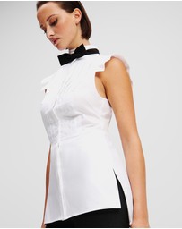 Karl Lagerfeld - Sleeveless Bow Tie Blouse