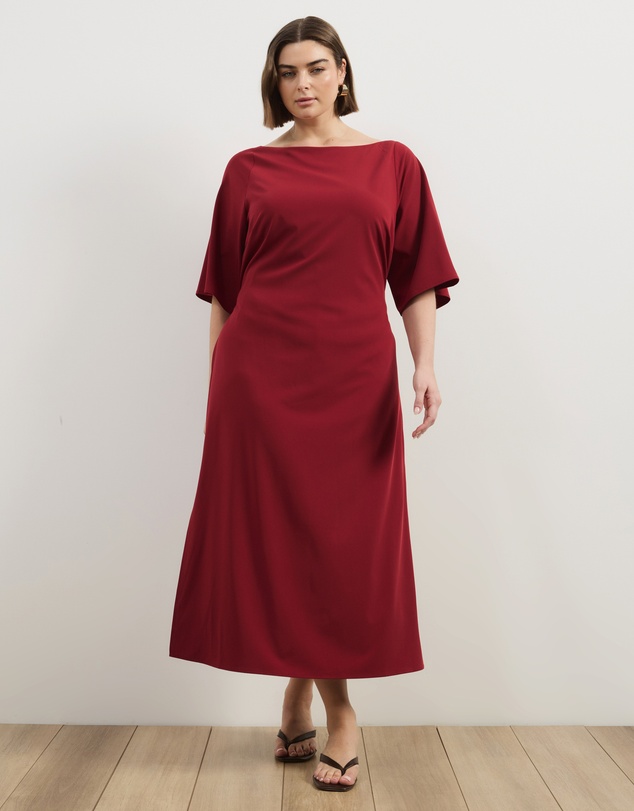 Atmos&Here Curvy - Aroha Boat Neck Maxi Dress