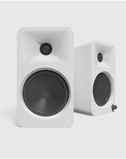 iWorld - Kanto ORA4 140W Powered Reference Speakers with USB-C Input and Bluetooth - White, Pair