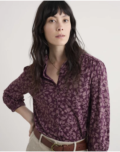 Seasalt - Seasalt Cornwall Purple 3/4 Embrace Shirt