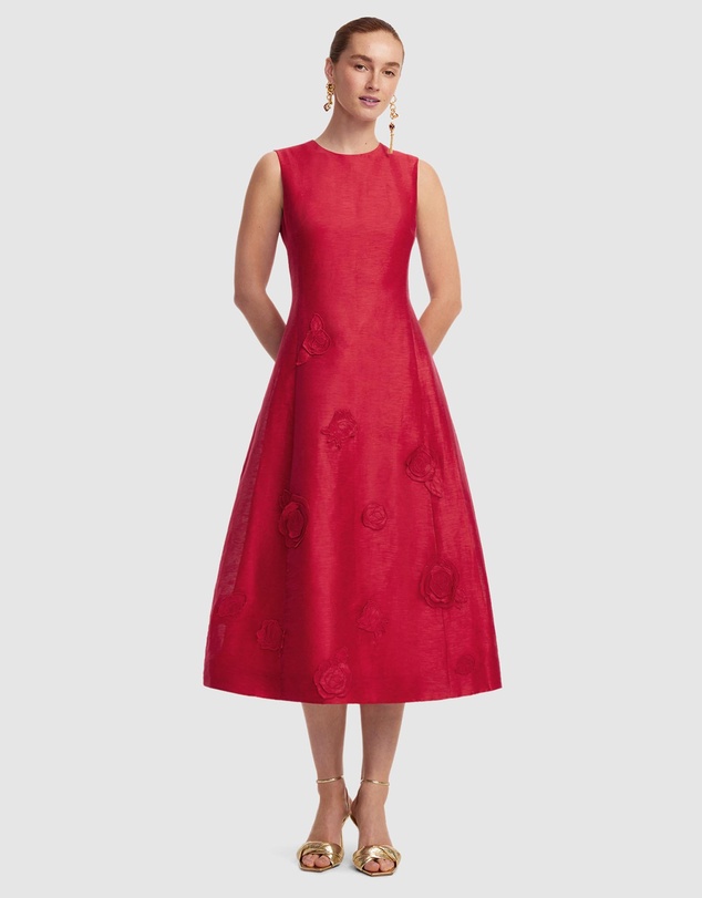 LEO LIN - Cleo Applique Sleeveless Midi Dress