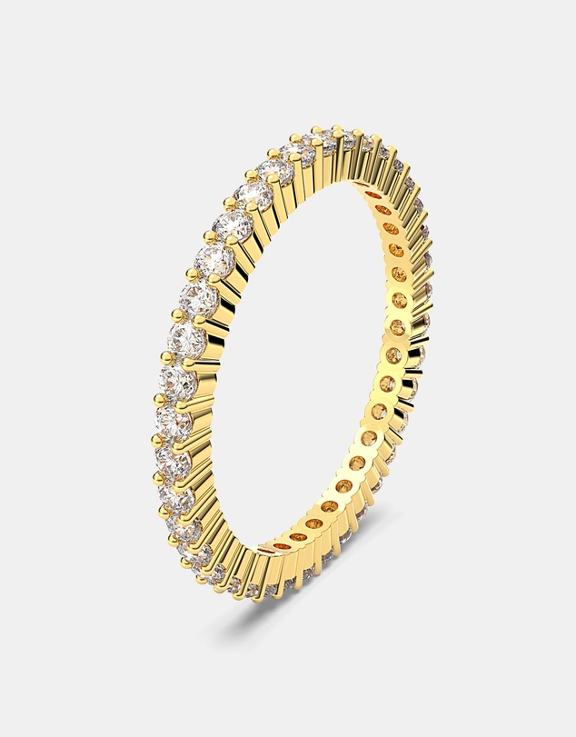Swarovski - Matrix Vittore Ring, Round Cut, White, 18K Gold Finish