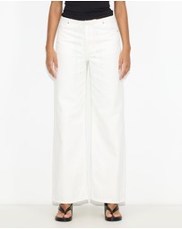 Dazie - Budapest Tie Front Low Rise Straight Leg Jeans