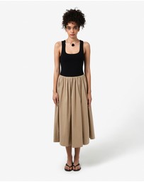 Forcast - Soho Knit & Poplin Midi Dress