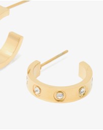 Lovisa - Waterproof Gold Plated Stainless Steel Cubic Zirconia Square Hoop Earrings