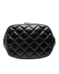 Pre-Loved by Azura Reborn - Pre-Loved Shiny Aged Calfskin CC Chain Drawstring Bucket Bag