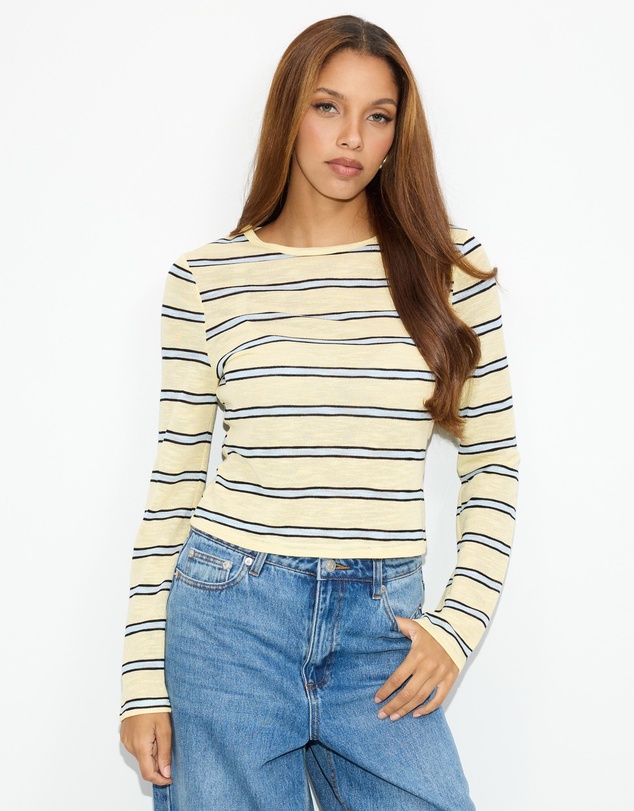 Dazie - Solana Stripe Knit Top