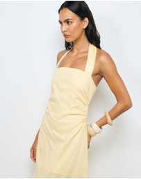 AERE - Tessa Linen Halter Midi Dress
